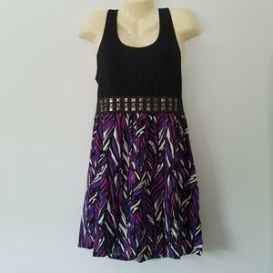 Apt.9 Tank Style Pattern Dress with studs Large